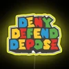 RGB Neon Sign with Deny Defend Depose Free Luigi Graphics