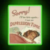 Contemporary Home Accent: Vibrant RGB Neon Sign Depressing Humor Piece