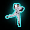 Derek Jeter Yankees Jump Throwing Baseball in LED Neon Sign