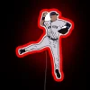 Authentic Neon Sign Featuring Iconic Derek Jeter Jump Throw Graphic