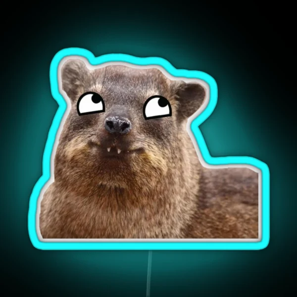 Derpy Eyed Dassie RGB Neon Sign