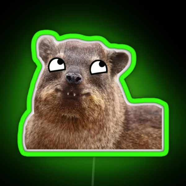 Derpy Eyed Dassie RGB Neon Sign