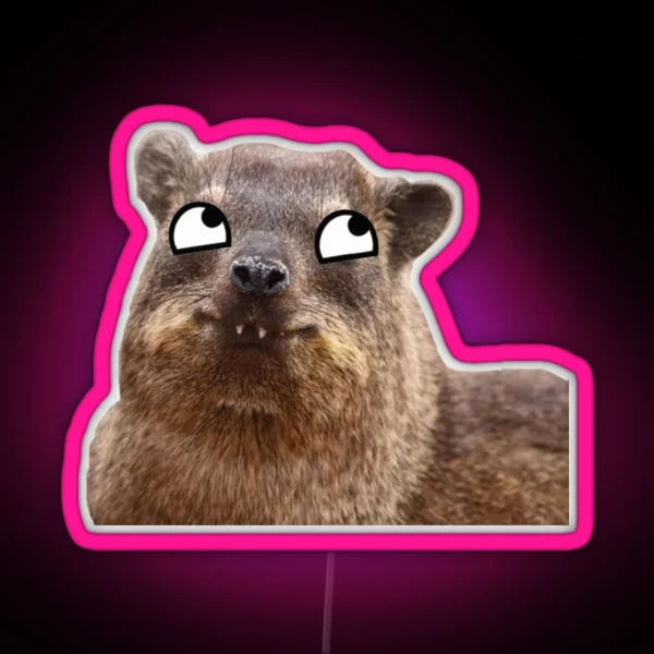 Derpy Eyed Dassie RGB Neon Sign