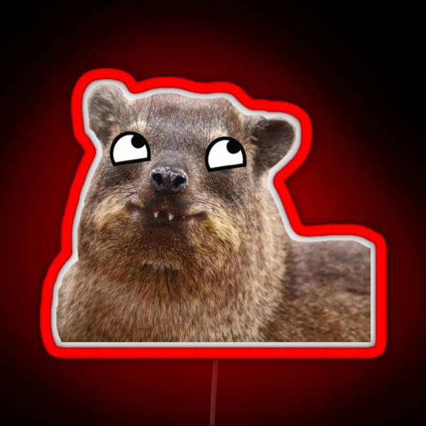 Derpy Eyed Dassie RGB Neon Sign