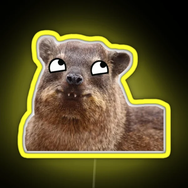 Derpy Eyed Dassie RGB Neon Sign