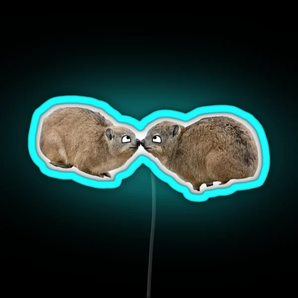 Derpy Eyed Hyrax RGB Neon Sign