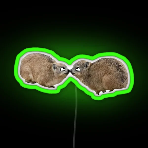 Derpy Eyed Hyrax RGB Neon Sign
