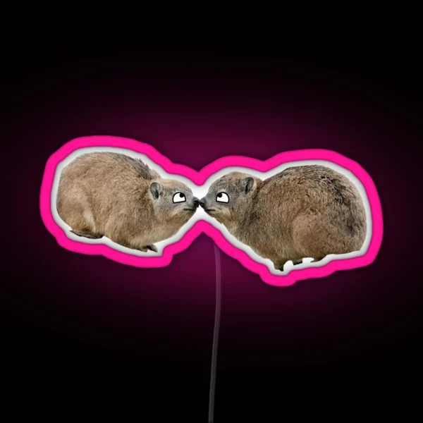 Derpy Eyed Hyrax RGB Neon Sign