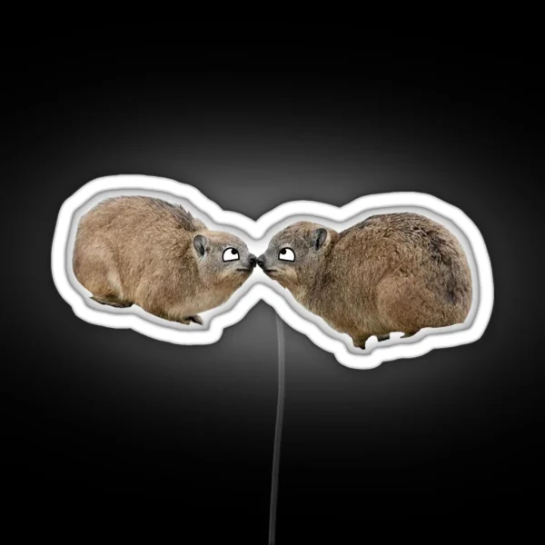 Derpy Eyed Hyrax RGB Neon Sign