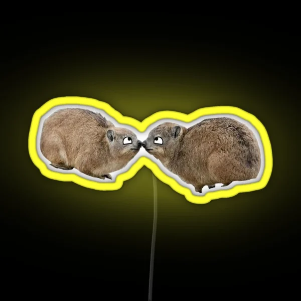 Derpy Eyed Hyrax RGB Neon Sign