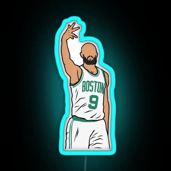 Derrick White 3 Point Celebration RGB Neon Sign
