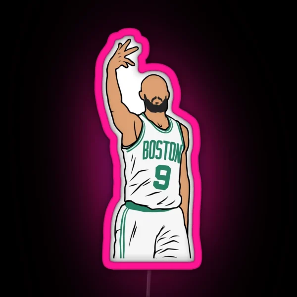 Derrick White 3 Point Celebration RGB Neon Sign