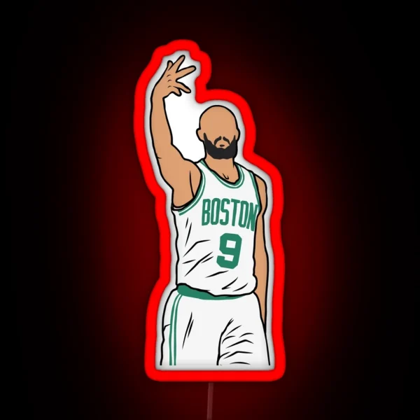Derrick White 3 Point Celebration RGB Neon Sign