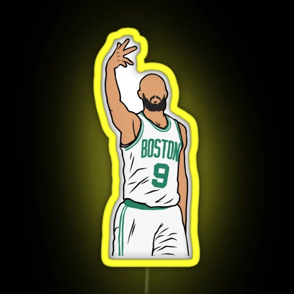 Derrick White 3 Point Celebration RGB Neon Sign