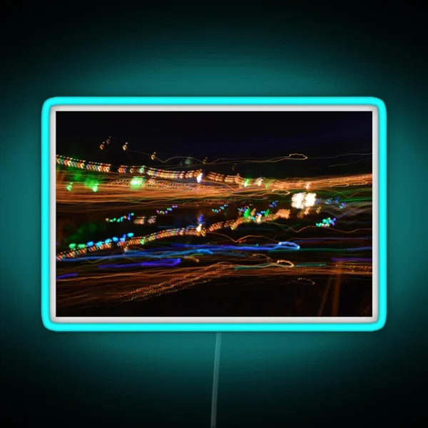 Derwent River Light Trails 1 RGB Neon Sign