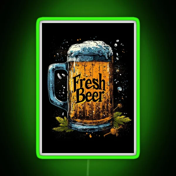 Design Fresh Beer RGB Neon Sign