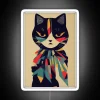 Whimsical Designer Cat Neon Sign with AI-Generated Vibrant RGB Artwork