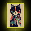 Vibrant Designer Cat Artwork in Midjourney AI-Generated Neon RGB Lighting