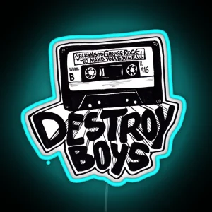 Destroy Boys Logo Transparent RGB Neon Sign