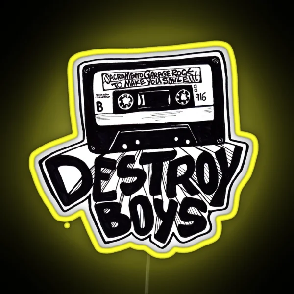 Destroy Boys Logo Transparent RGB Neon Sign