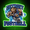 Detroit Football Team Logo Multi Color LED Neon Sign