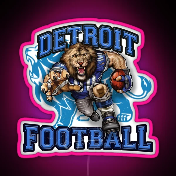 Detroit Football RGB Neon Sign