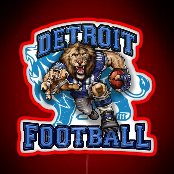 Detroit Football RGB Neon Sign