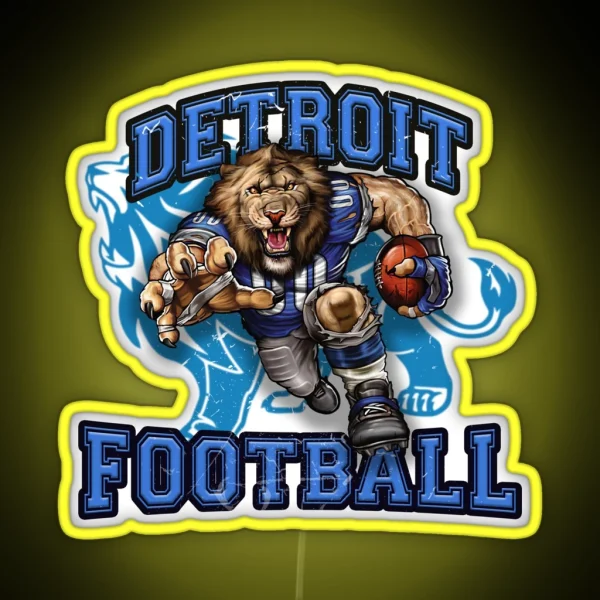 Detroit Football RGB Neon Sign
