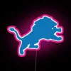 Vintage Style Detroit Lion RGB Color Changing Neon Wall Decoration Sign