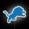 Vibrant Detroit Lion Neon Sign with RGB Colorful Illumination Effects