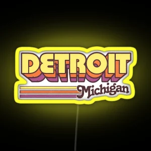 Detroit MI City Stripes RGB Neon Sign