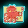 Bold, colorful neon octopus devil decoration with vibrant RGB lighting