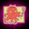 Vibrant devil octopus illuminates your space with colorful neon glow.