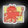 Vibrant Devil Octopus Neon Sign with Multi-Color RGB Illumination Design