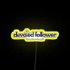 Customizable RGB LED neon devotion follower sign with sleek design.