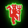 Vintage inspired Diable Rouge retro road sign style neon lighting decoration.