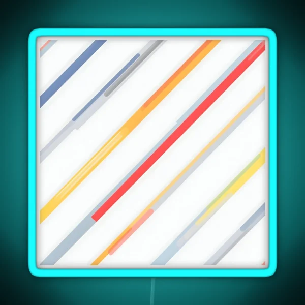 Diagonal Delight A Playful Geometric Pattern RGB Neon Sign
