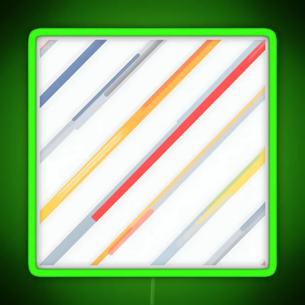 Diagonal Delight A Playful Geometric Pattern RGB Neon Sign