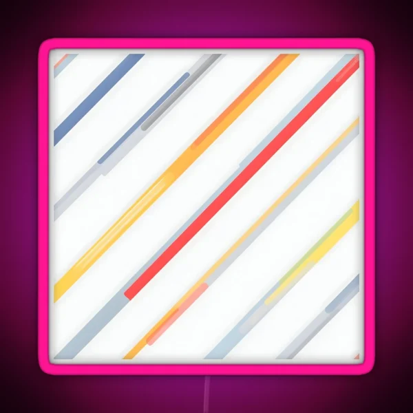 Diagonal Delight A Playful Geometric Pattern RGB Neon Sign