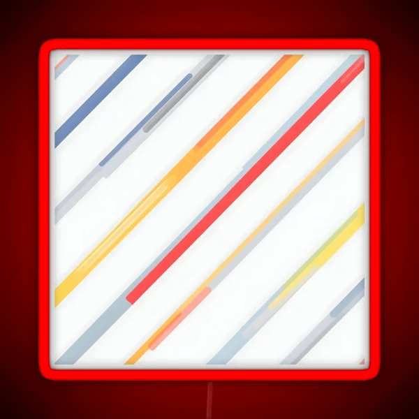 Diagonal Delight A Playful Geometric Pattern RGB Neon Sign