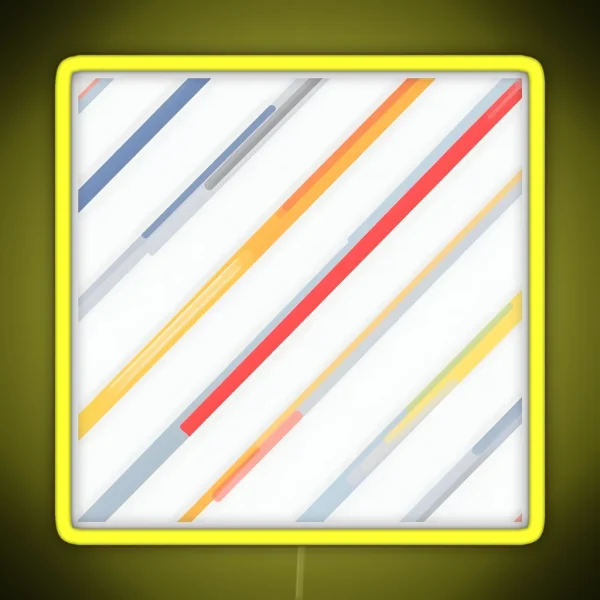 Diagonal Delight A Playful Geometric Pattern RGB Neon Sign