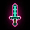 Vibrant RGB LED Neon Display Sign with Diamond Sword Design