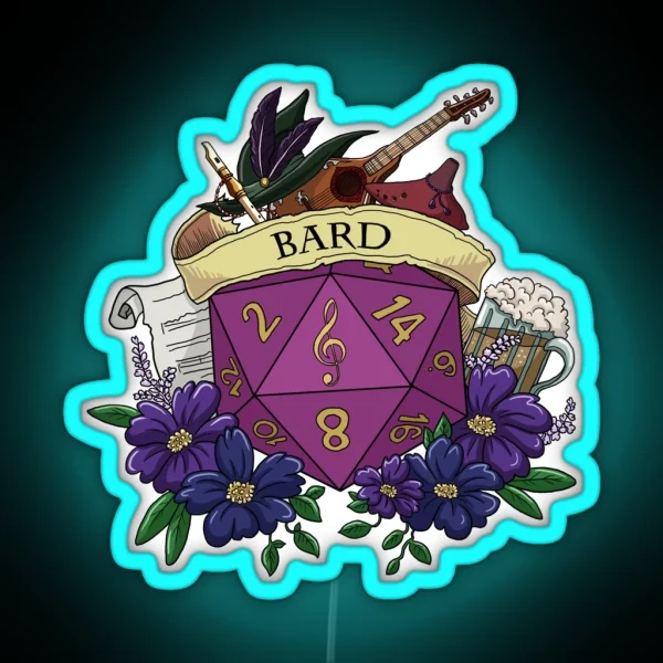 Dice Bard RGB Neon Sign