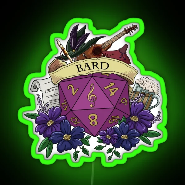 Dice Bard RGB Neon Sign
