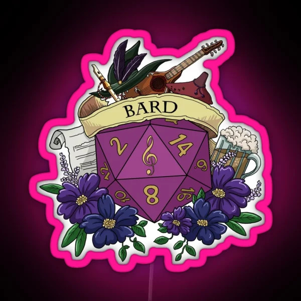 Dice Bard RGB Neon Sign