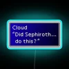 Cloud Strife vs Sephiroth iconic dialogue quote in bold RGB