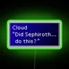 Classic Final Fantasy VII Quote Dialogue Box RGB Neon Sign Decor