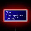 Iconic Final Fantasy VII Cloud and Sephiroth Quote Neon Sign