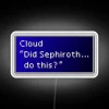 Cloud vs Sephiroth Dialogue Quotes Neon Sign for Gamer Decor