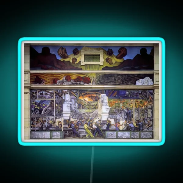 Diego Rivera Famous Paintings RGB Neon Sign